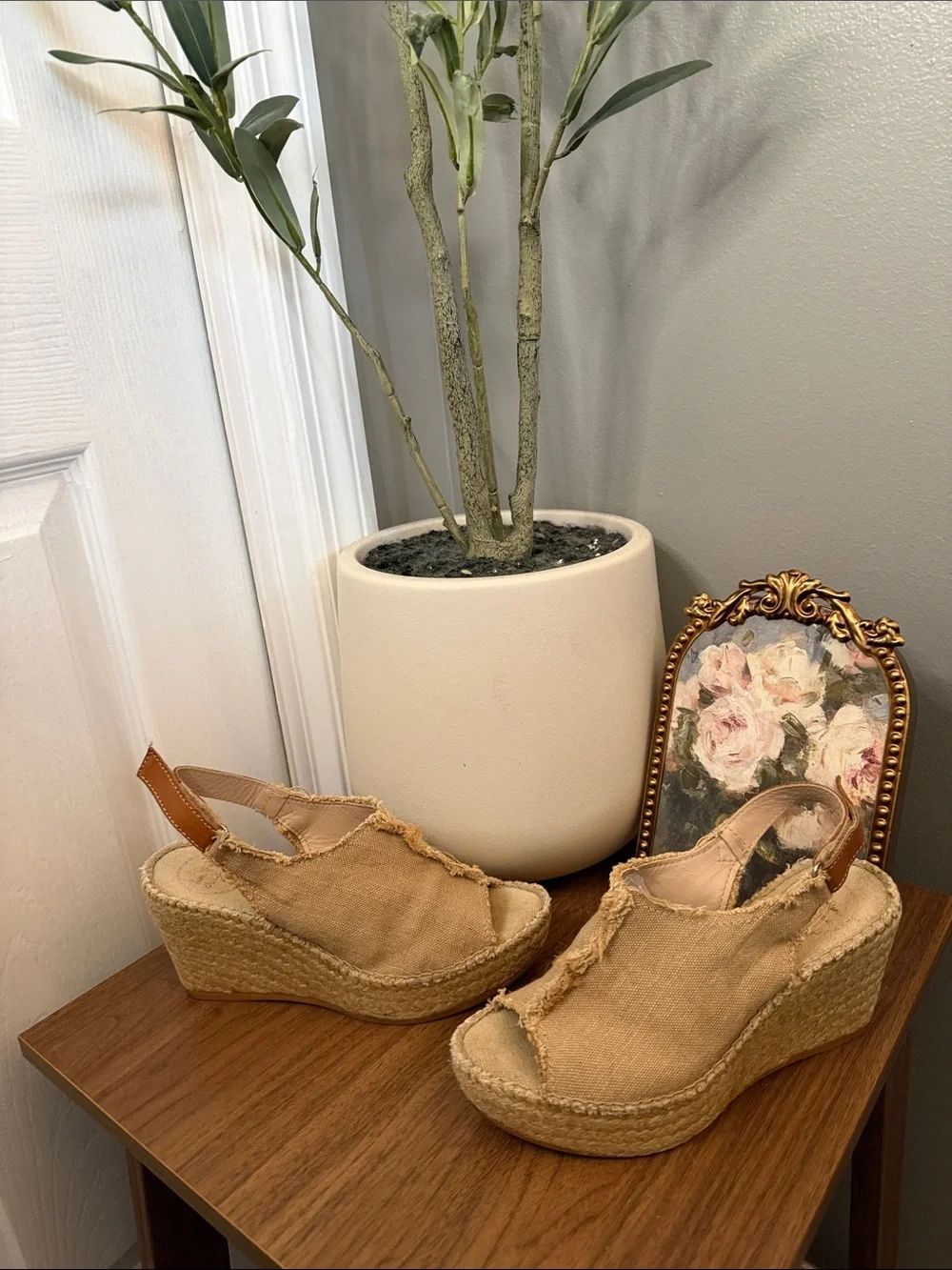Toni Pons Origens Tan Canvas Espadrille Wedge Sandals EU 36 US 6 Boho